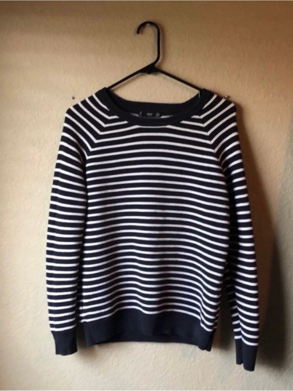 MNG Basics Sweater Women’s Long Sleeve Dark Blue Striped Casual Top Womens XS